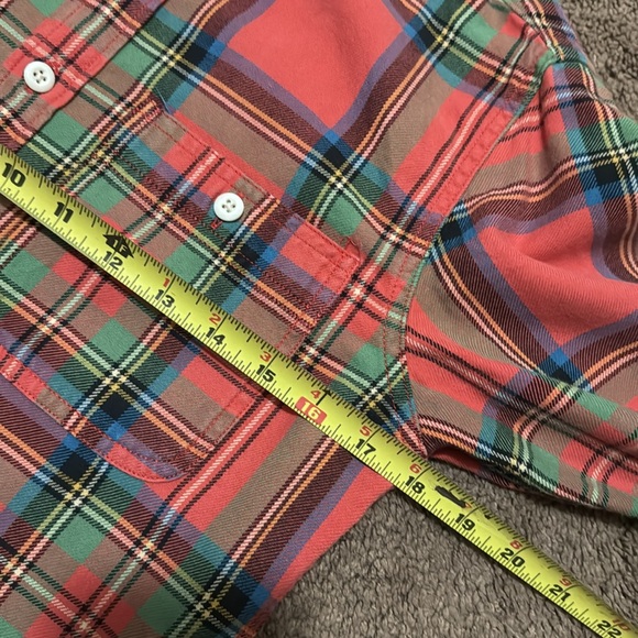 Wmns J Crew Sz XS-Red Holiday Plaid-Cotton-Vintage Faded Wash-EUC - Picture 11 of 13